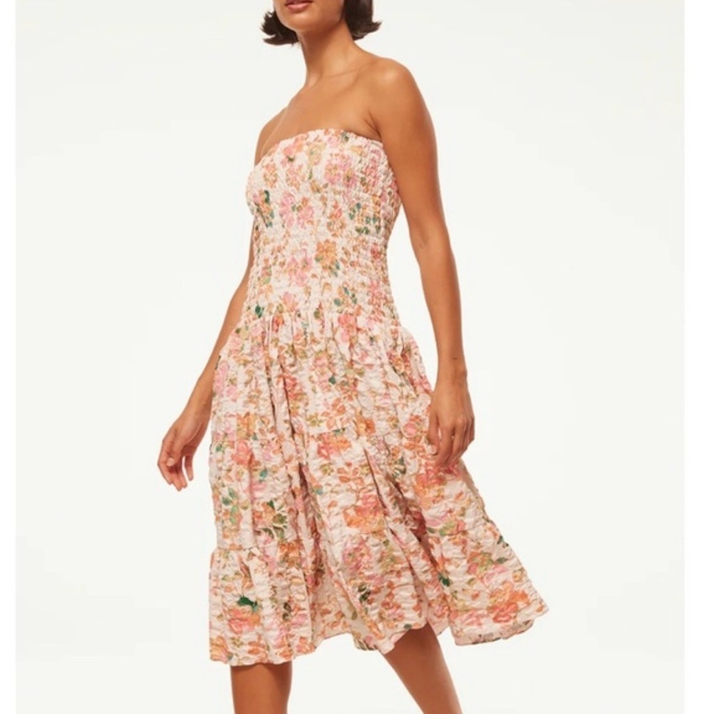 Misa Los Angeles Floral Maxi Dress Strapless